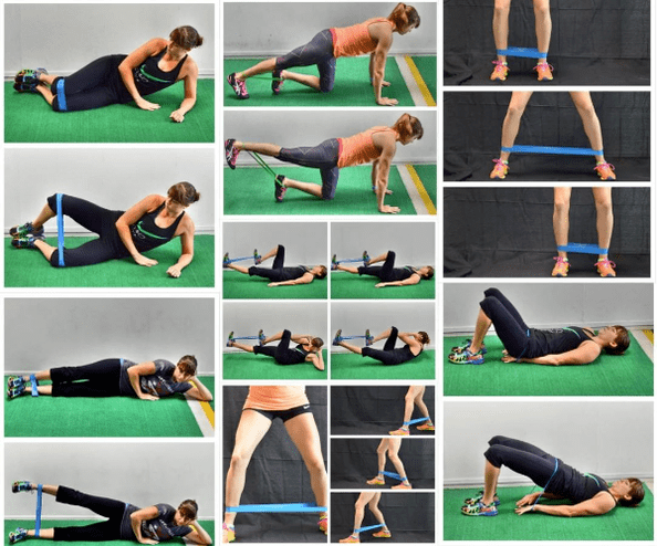Une série d'exercices pour les exercices du matin à l'aide d'un groupe de fitness